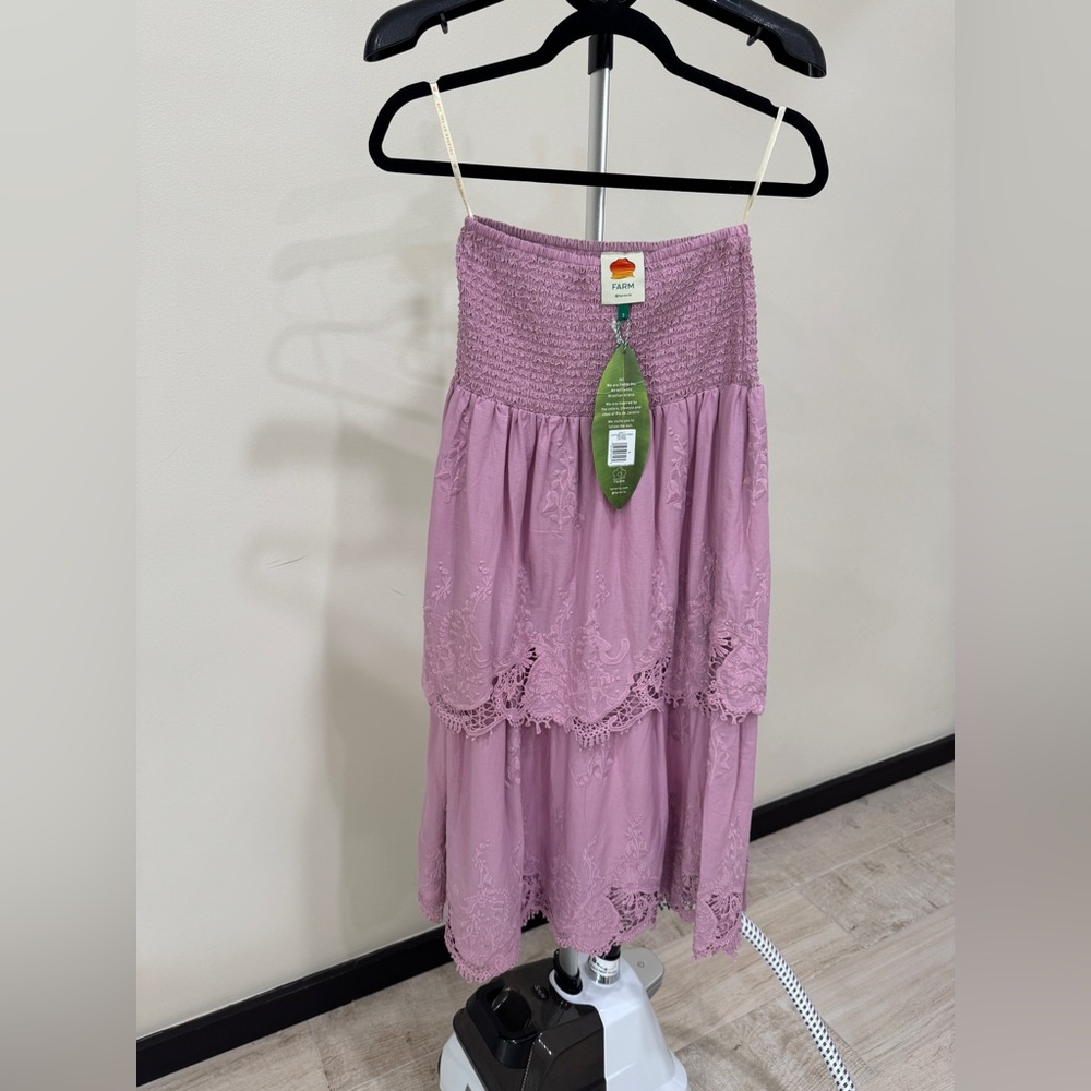 Farm Rio : Lavender Lace Tiered Skirt - Picture 4 of 8